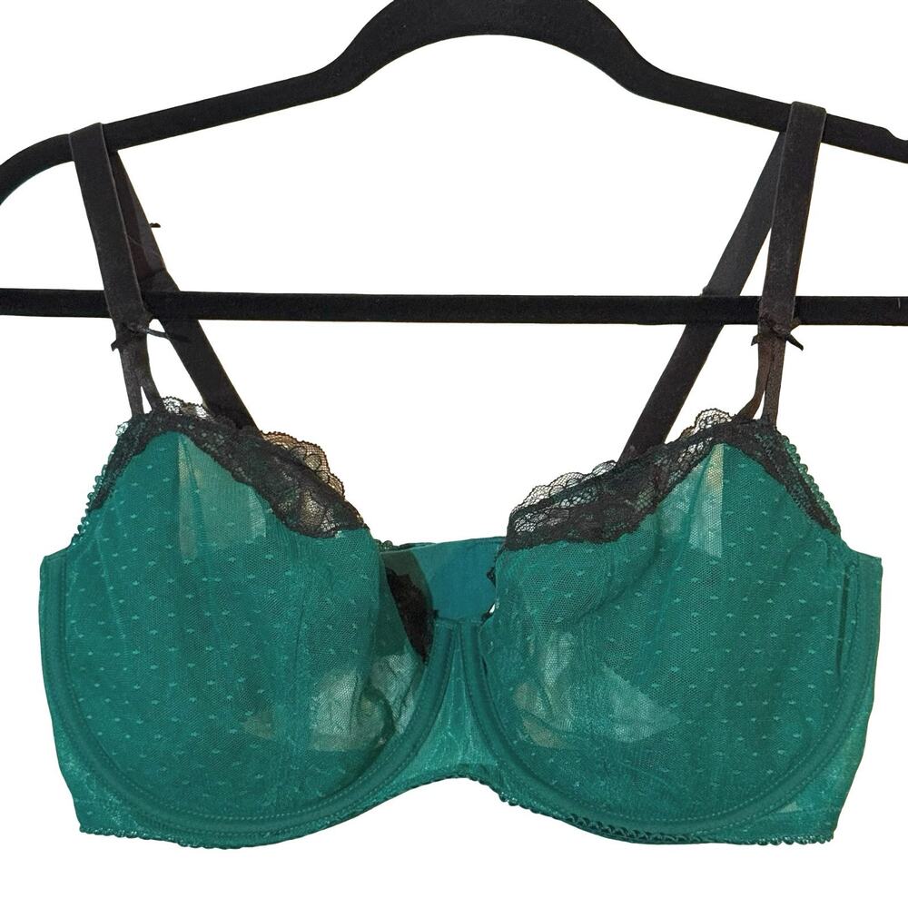 Victorias Secret Dream Angels Push Up Without Padding Green Sheer Bra 36 DDD